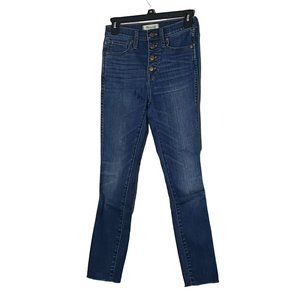Women's Madewell 10" High Rise Skinny Crop Jeans Size 24 with fringe bottoms